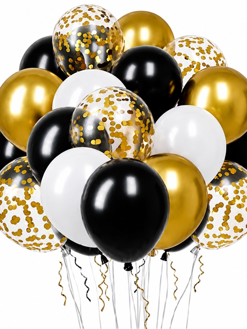 32 pcs Black White and Gold Party Balloons - Elegant Celebration Pack
